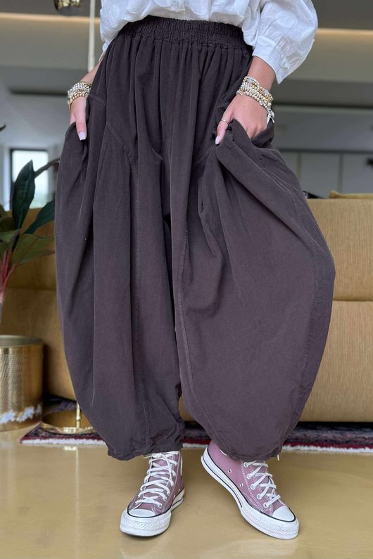 Made in Italy Cooper Needlecord Sia Pant Coffee Bean